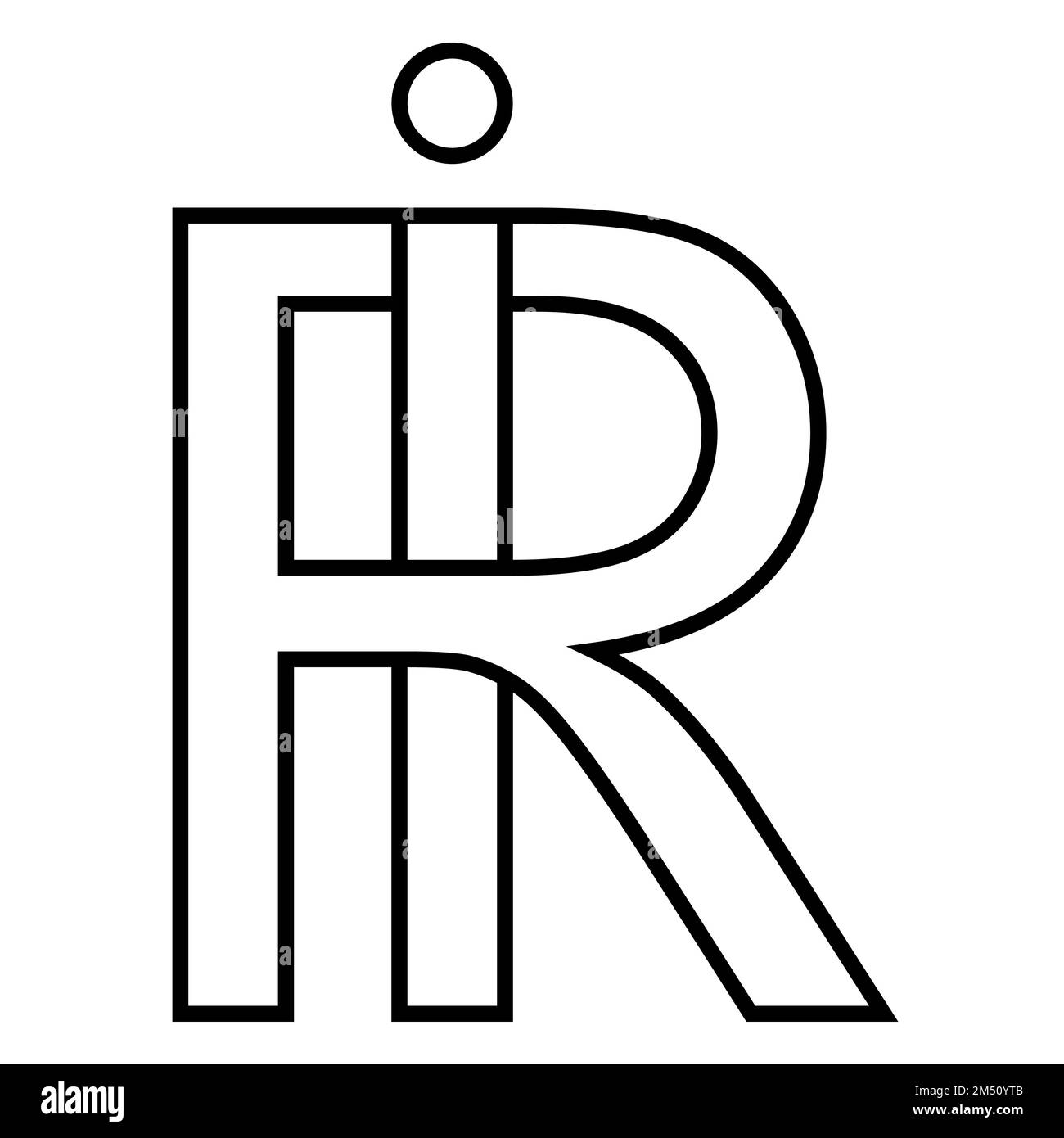 Logo-Schild ir ri Symbol nft Interlaced Buchstaben i r Stock Vektor