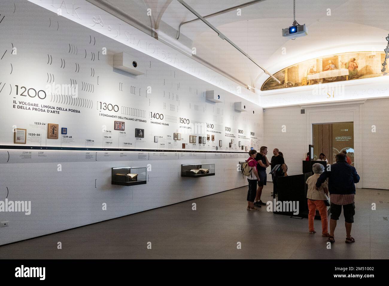 Innenraum des neuen Museums 'Mundi' Museum der italienischen Sprache, im Stadtzentrum von Florenz, Toskana, Italien Stockfoto