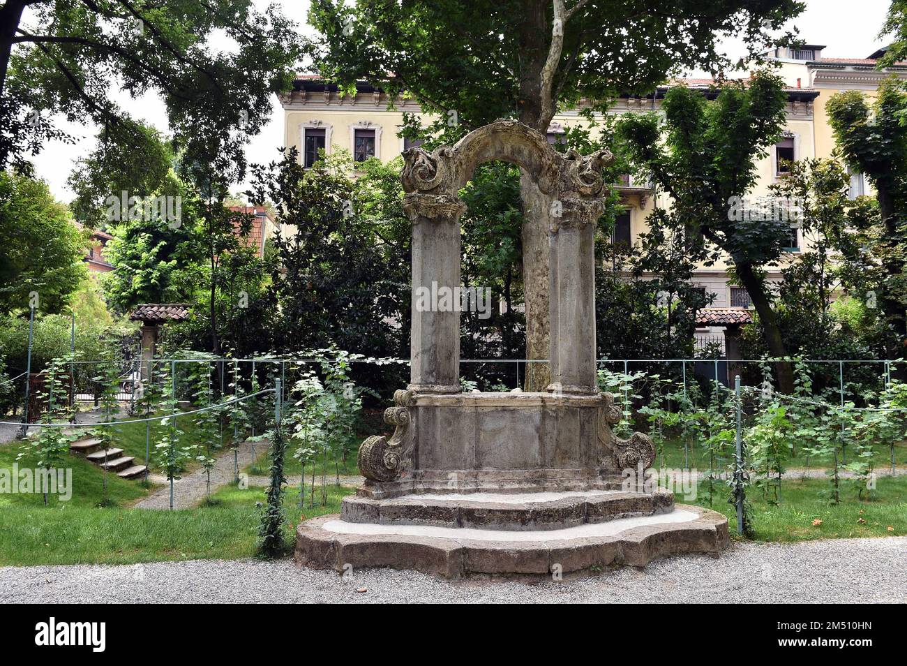 Archive Photo, Italien. 25. Dezember 2022. VORSTELLUNG des WEINGUTS VON LEONARDO DA VINCIS IM GARTEN DER CASA DEGLI ATELLANI IN CORSO MAGENTA, 65 (MAILAND - 2015-07-13, DUILIO PIAGGESI) das Foto kann für den Kontext verwendet werden, in dem es aufgenommen wurde; Und ohne die verleumderische Absicht des Anstands der Personen repräsentierte redaktionelle Verwendung nur Kredit: Independent Photo Agency/Alamy Live News Stockfoto