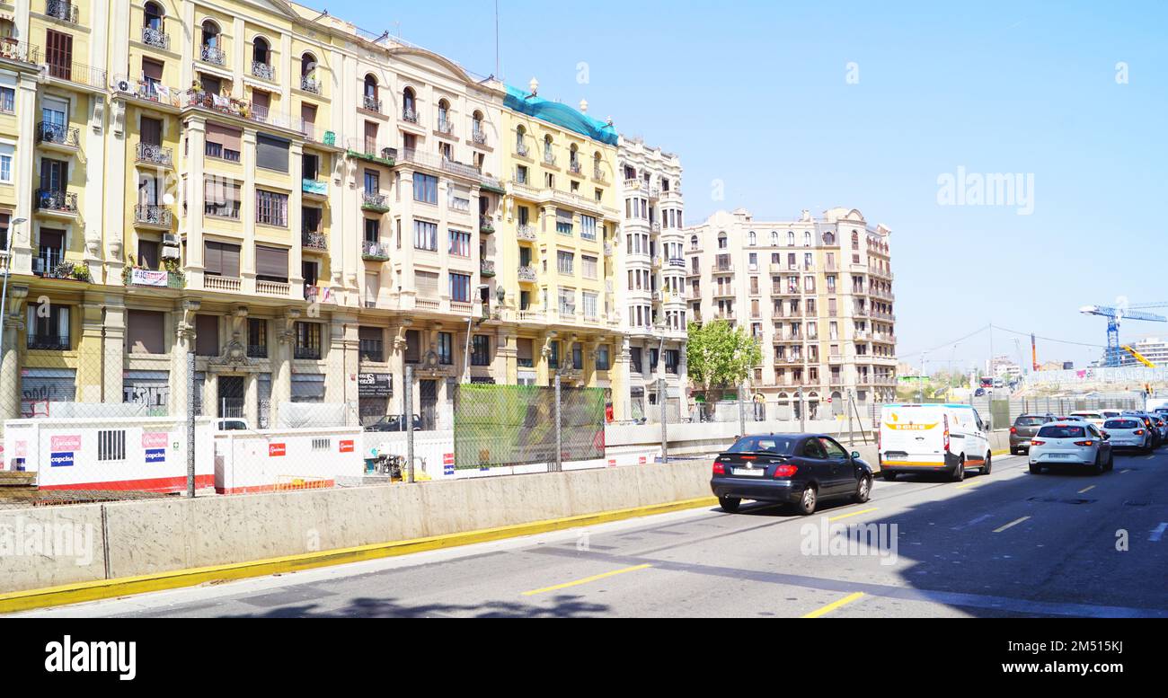 Fassaden klassischer Gebäude in Barcelona, Katalonien, Spanien, Europa Stockfoto