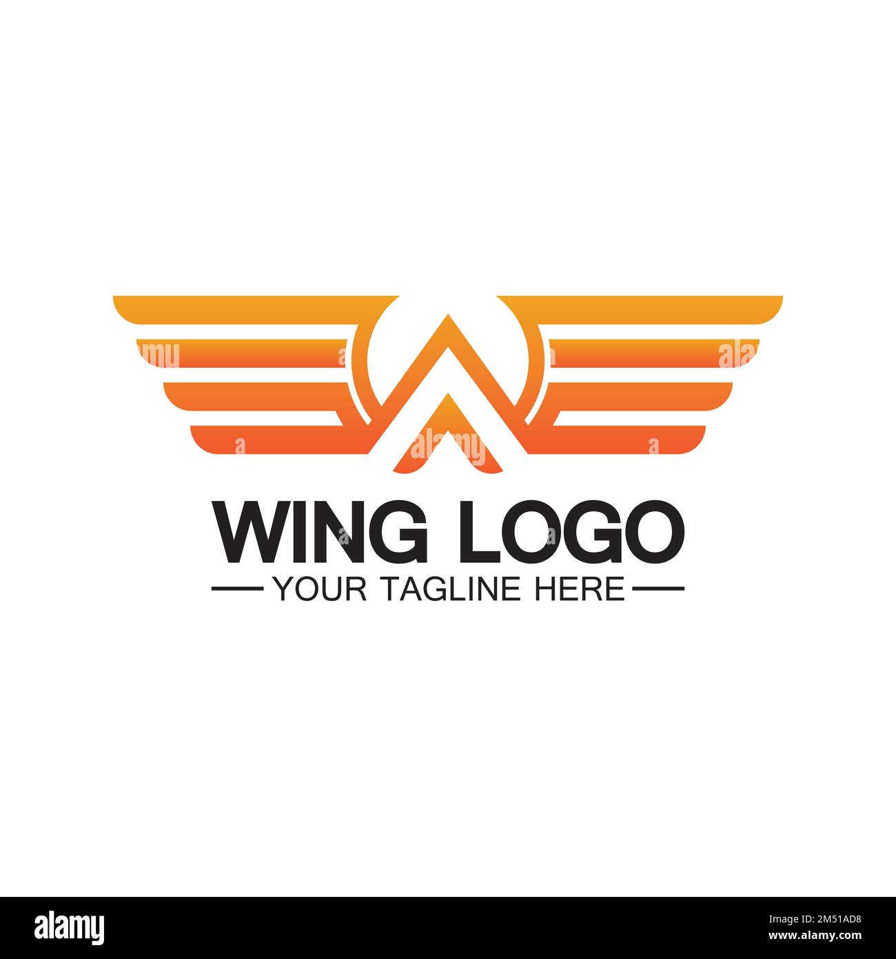 Buchstabe W für Flügel Logo-Design, Kombination mit Buchstabe W und Flügeln Stock Vektor