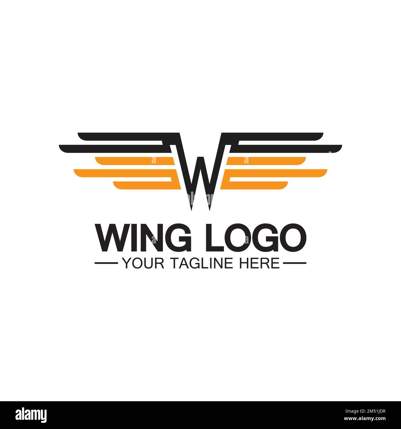 Buchstabe W für Flügel Logo-Design, Kombination mit Buchstabe W und Flügeln Stock Vektor