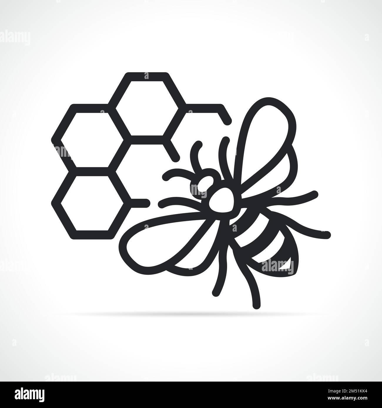 Abbildung: Symbol für Honig oder Bienenlinie Stock Vektor