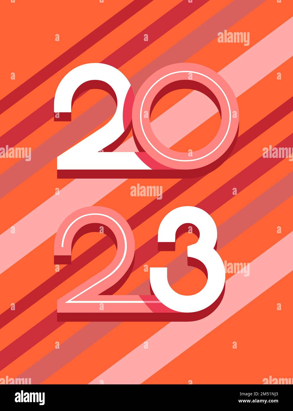 Frohes neues Jahr 2023 Poster Hintergrund. Art déco 20s 30s Retro-Design. Vektordarstellung Stock Vektor