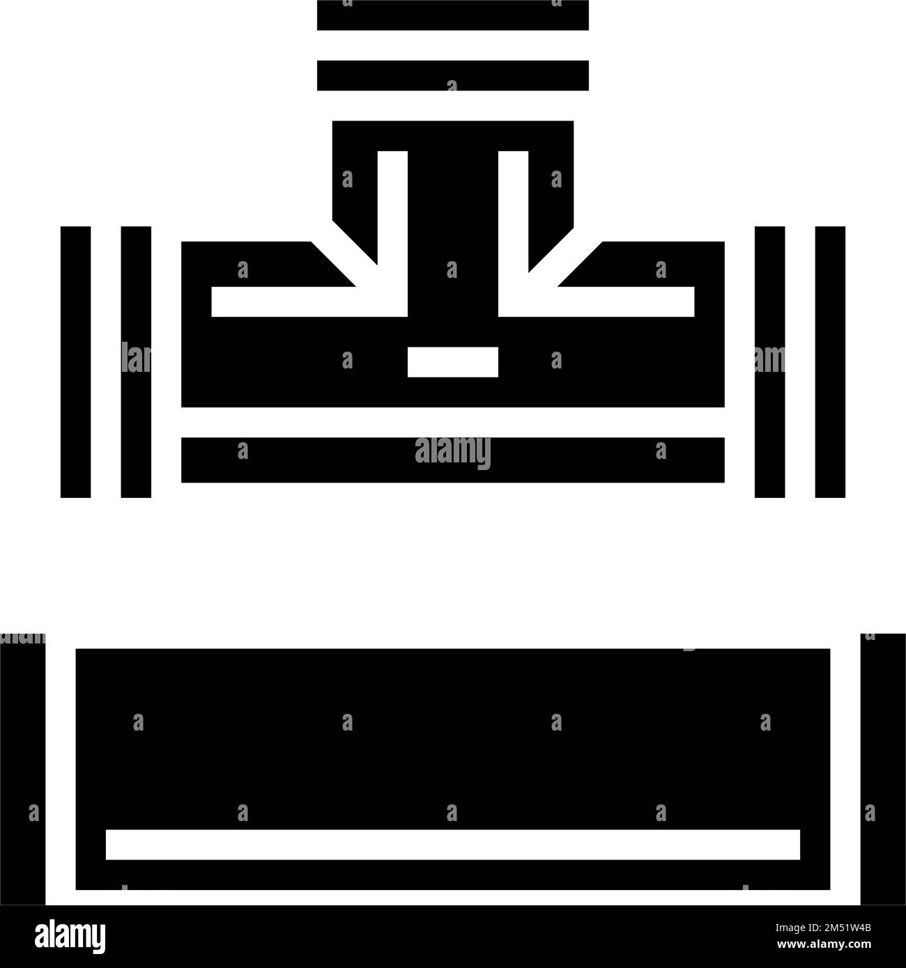 Vektordarstellung des Symbols für Kupferrohrmetall-Glyphe Stock Vektor