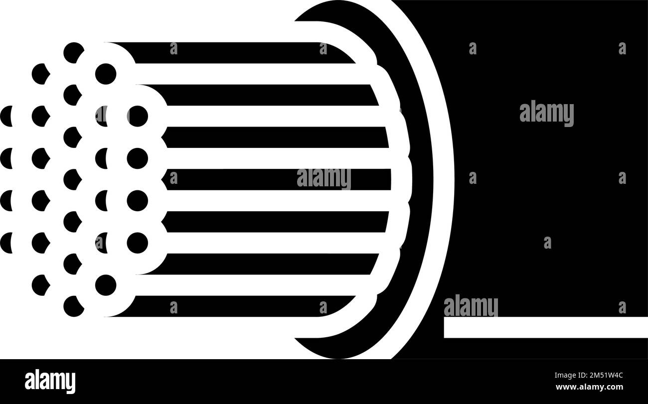 Vektordarstellung des Symbols für Kupferglyphe des Drahtkabels Stock Vektor