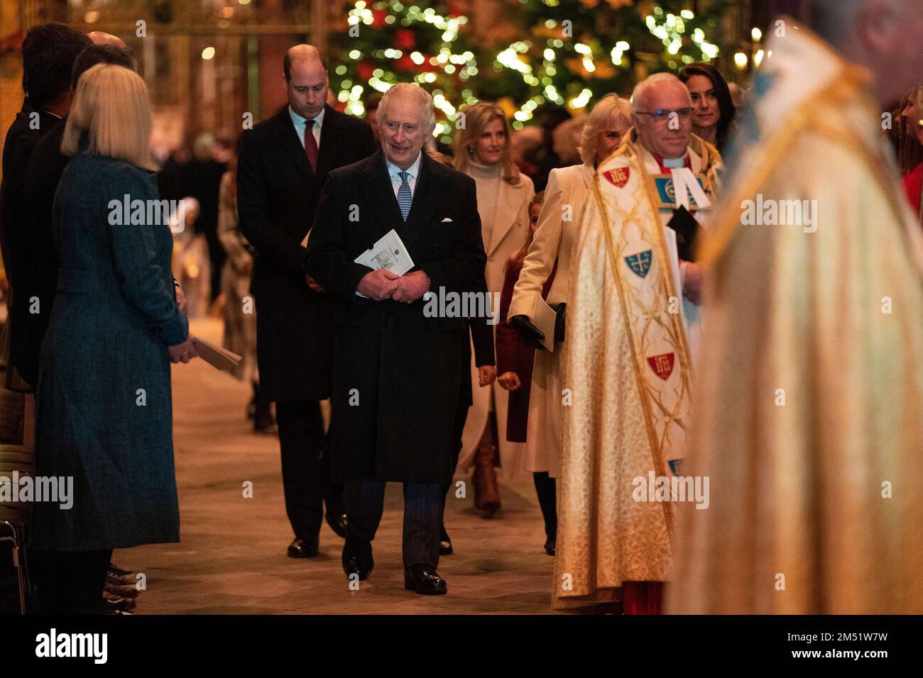 König Karl III. Während des "Together at Christmas" Carol Service in Westminster Abbey in London. Foto: Donnerstag, 15. Dezember 2022. Stockfoto