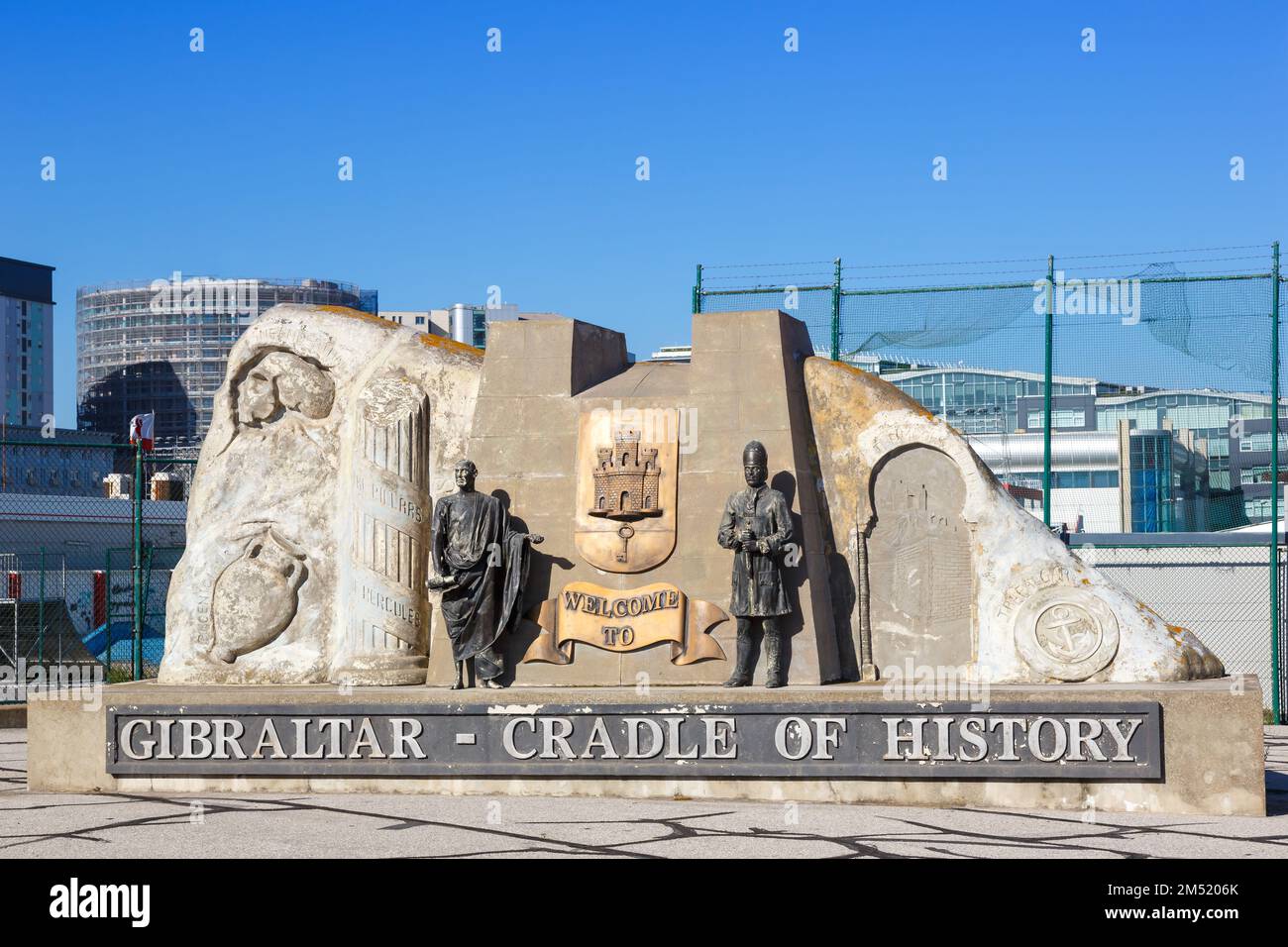 Gibraltar Willkommensschild Reisen in die Stadt Reisen Stockfoto