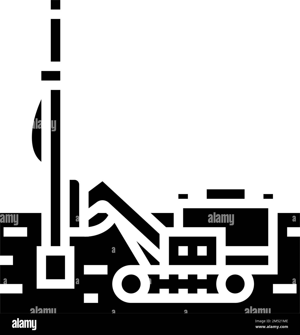 vektordarstellung des Symbols für die Kupferproduktion des bohrgeräts Stock Vektor