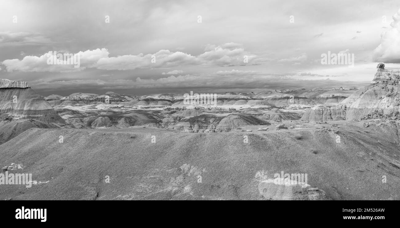 Foto der Bisti/De-Na-Zin Wilderness Area, einem wunderschönen Ort mit erodiertem Ton und Rock Hoo Doos, südlich von Farmington, New Mexico, USA Stockfoto