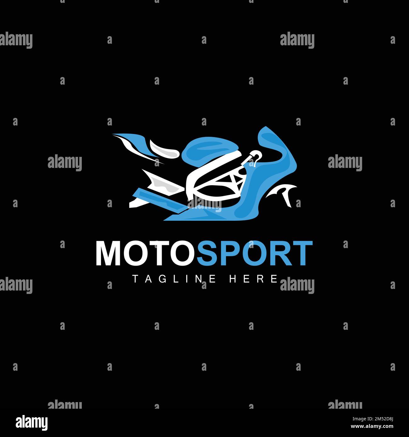 Motorsport-Logo, Vektormotor, Fahrzeugdesign, Reparatur, Ersatzteile, Motorradteam, Fahrzeugkauf und -Verkauf und Unternehmensmarke Stock Vektor