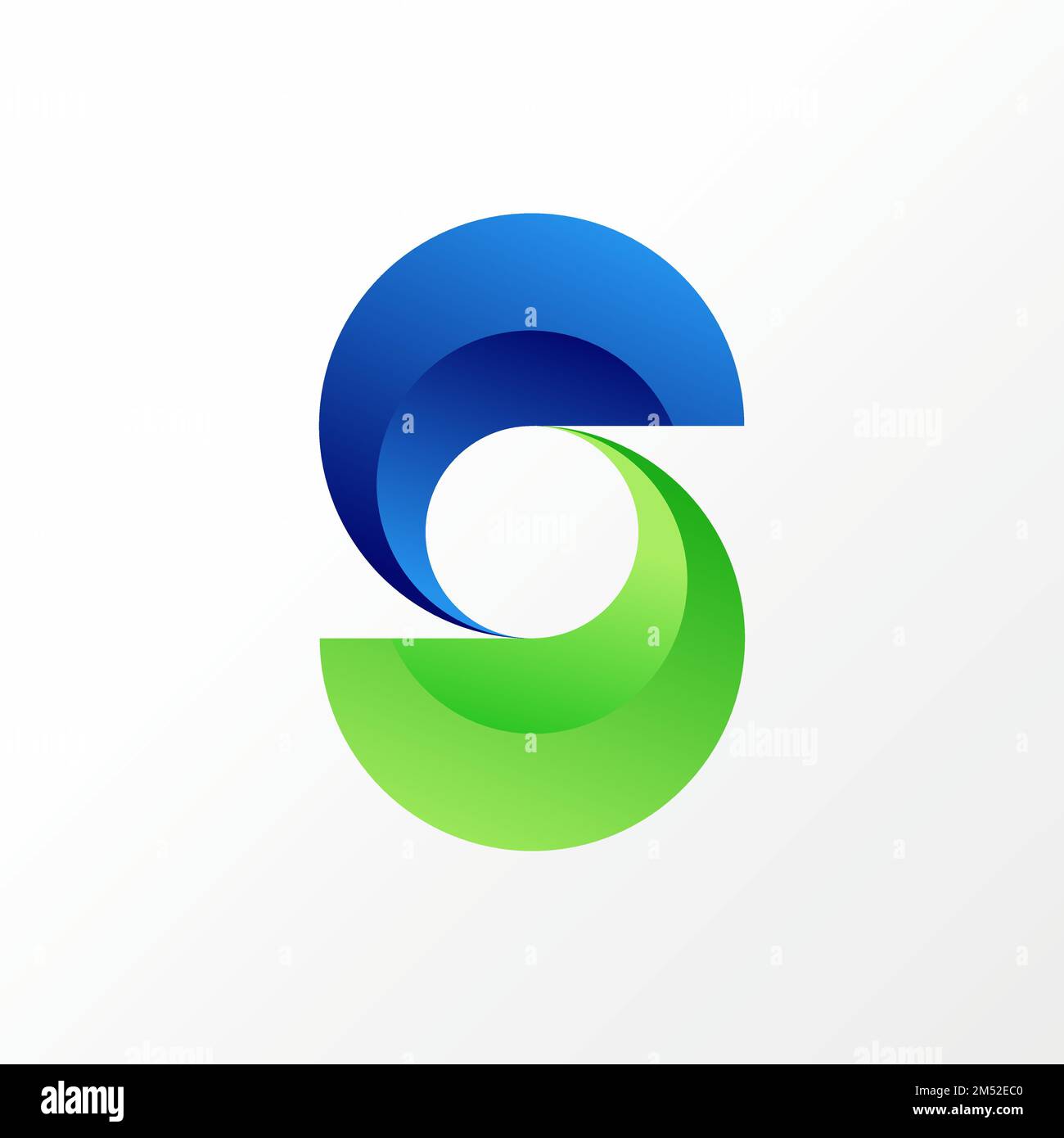 Einfache Schriftart für Buchstaben oder Wörter S in Flip-Circle-Bild Grafiksymbol Logo-Design abstraktes Konzept Vektormaterial. Symbole im Zusammenhang mit dem Initial- oder Monogramm Stock Vektor