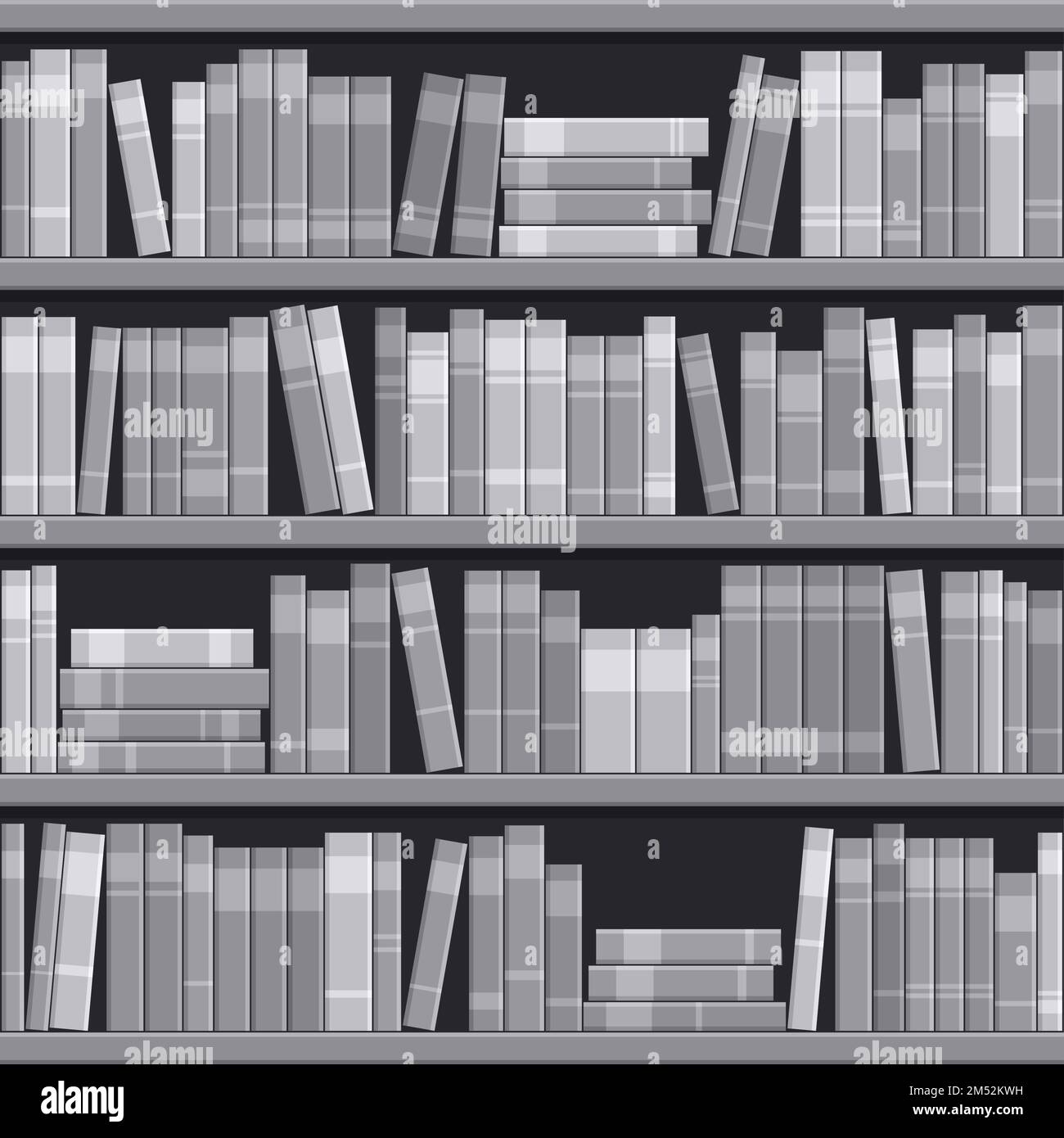 Vier Bücherregale. Variante Bücherregale in Grautönen. Stock Vektor
