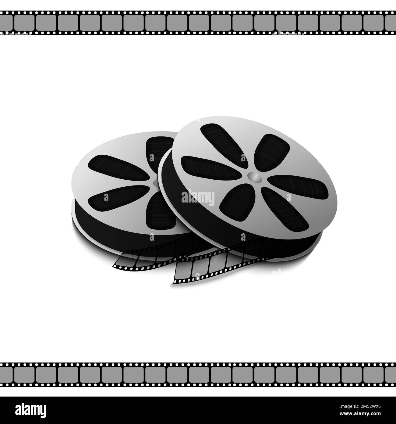 Filmspulen-Camcorder zur Aufnahme von Filmen und Videos, isoliert auf weißem Hintergrund, Vektordarstellung. Geräte-zu-Element-Symbol der Videoaufzeichnung f Stock Vektor