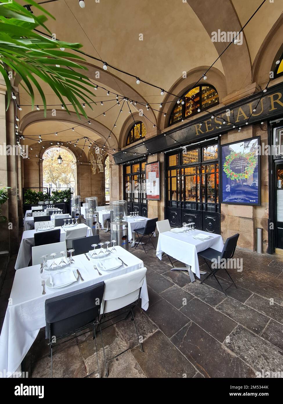 Restaurant 7 portes. Porxos d'eng Guifré, Pla de Palau. Barcelona, Katalonien, Spanien. Stockfoto