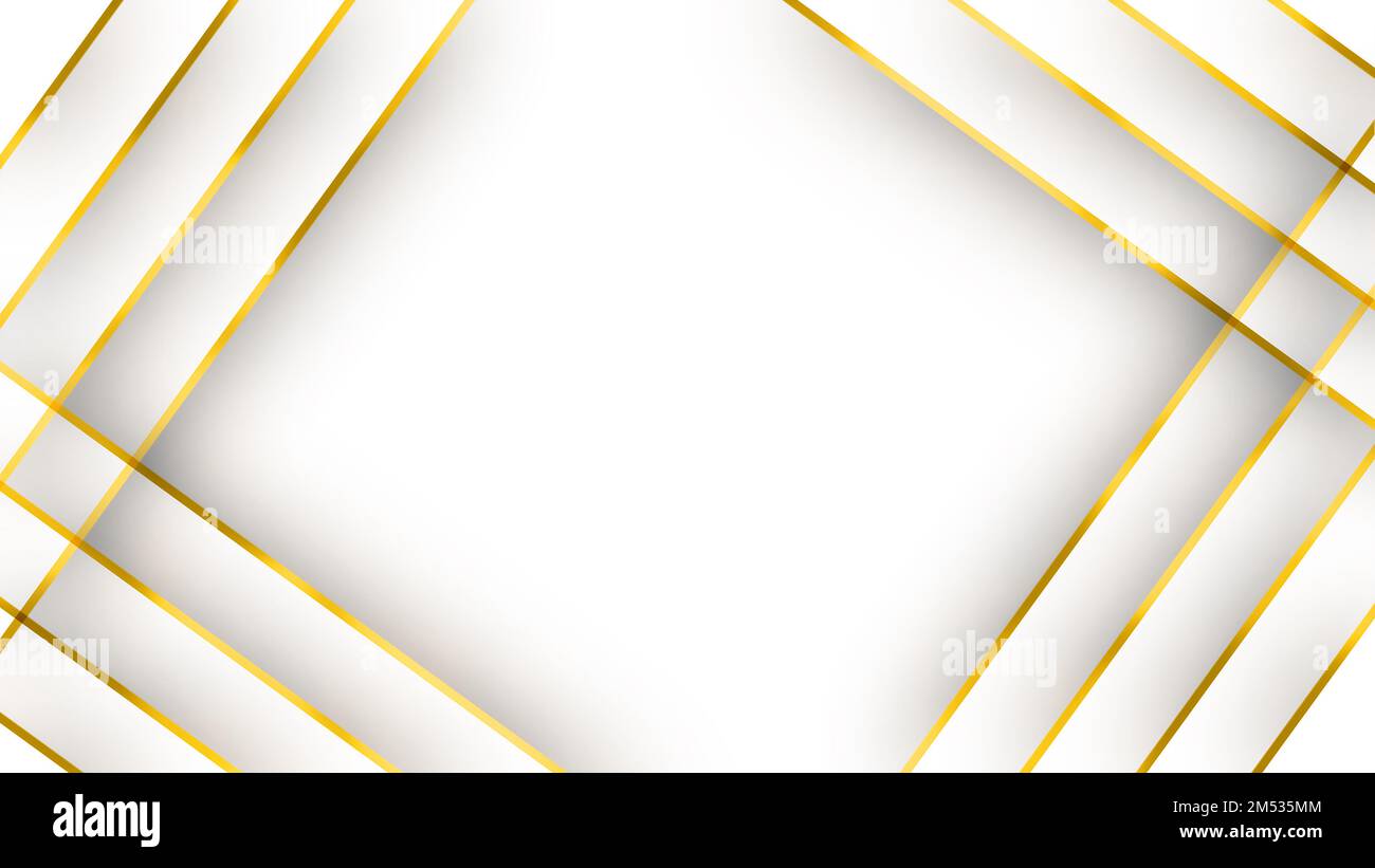 Eleganter königsweißer Hintergrund mit goldgelben roten Linien . Luxuriöser Partyhintergrund Stockfoto