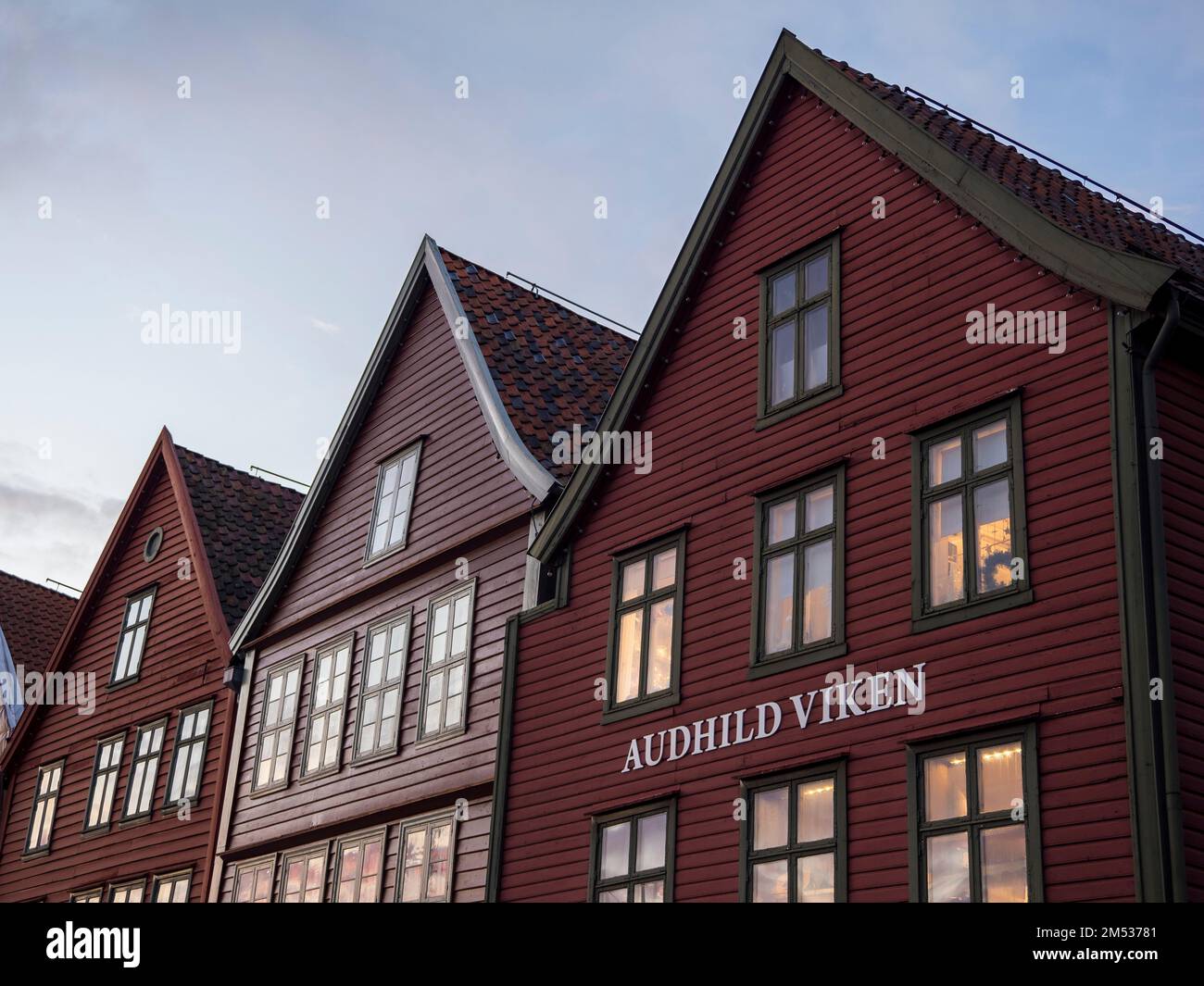 Bryggen Hanseatic Wharf, Bergen, Norwegen, Skandinavien, Europa. Stockfoto