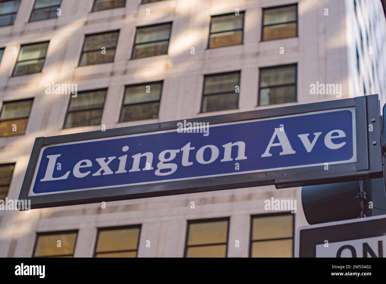 NYC Straßenschild Lexington Ave Manhattan Stockfoto