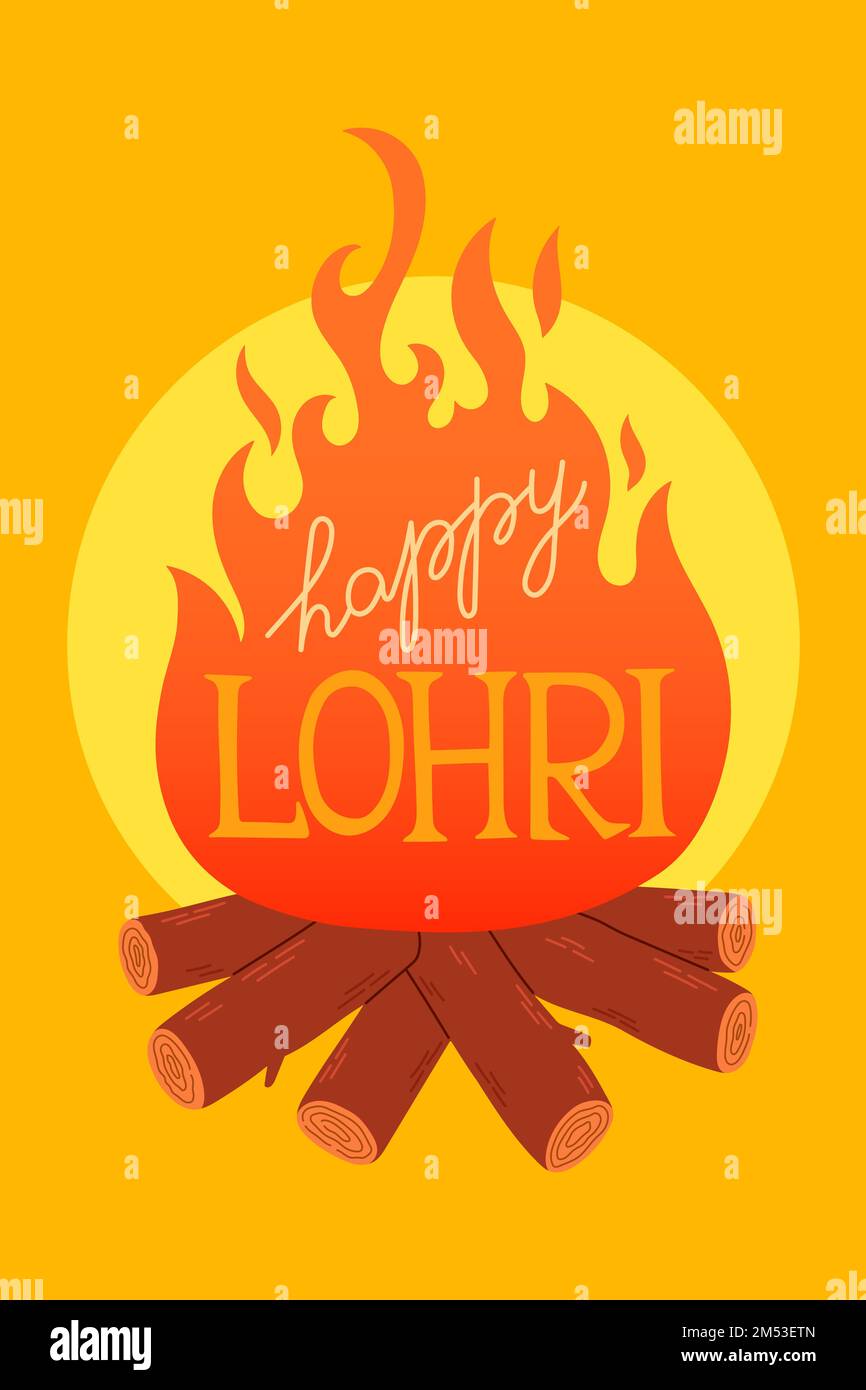 Frohe Lohri-Urlaubserstellung für das Punjabi-Festival Stock Vektor