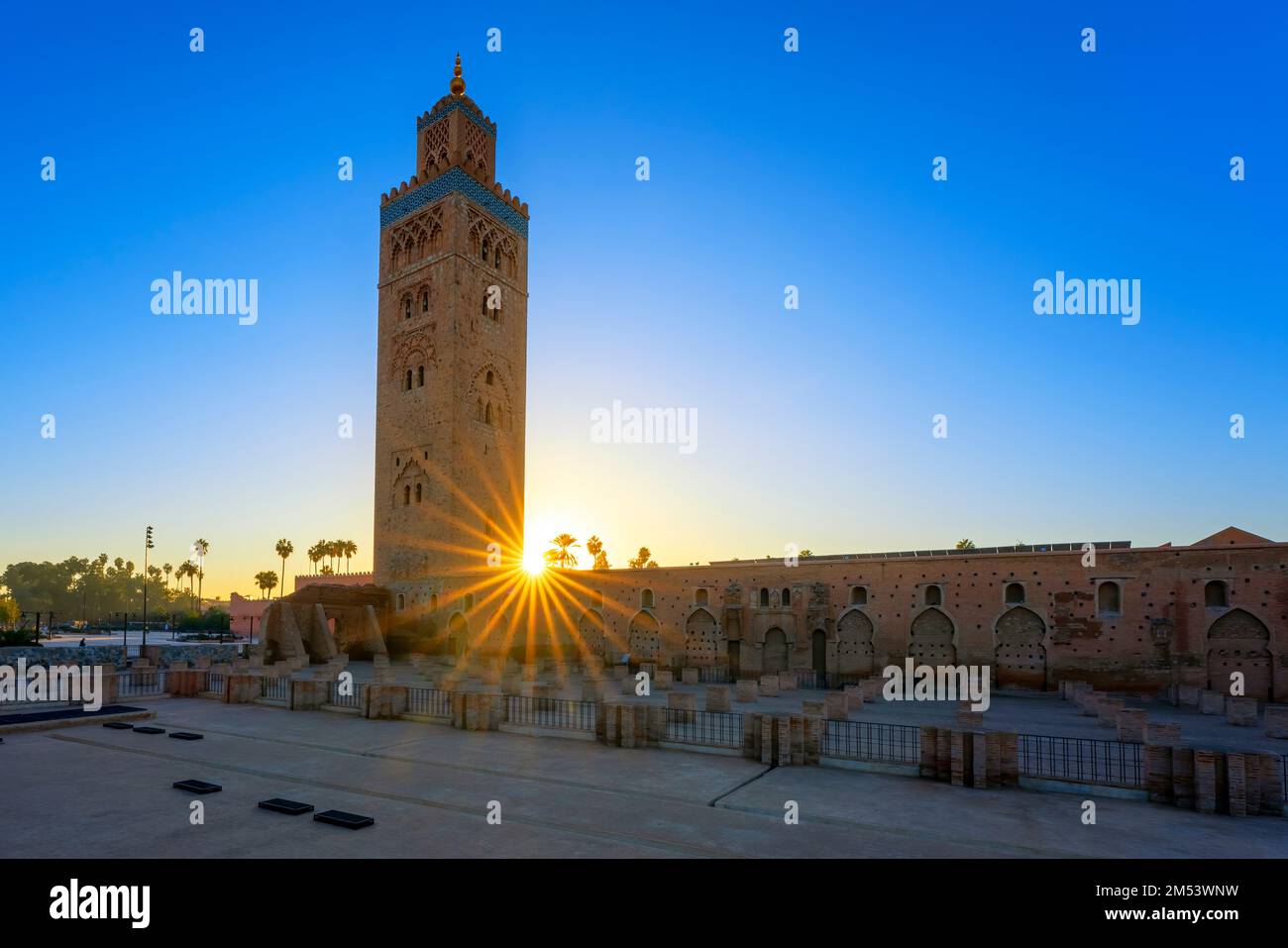 Berühmte Moschee von Koutoubia, Marrakesch, Marokko Stockfoto