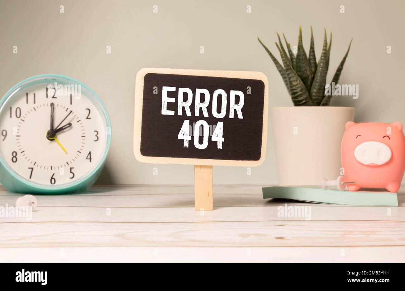 Nahaufnahme von Wörtern mit 404 Fehler, Web Concept Idea. Stockfoto