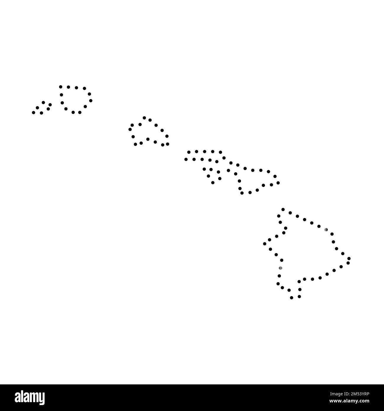 Hawaii Staat der Vereinigten Staaten von Amerika, USA. Vereinfachte dicke schwarze Umrisskarte. Einfache flache Vektordarstellung Stock Vektor