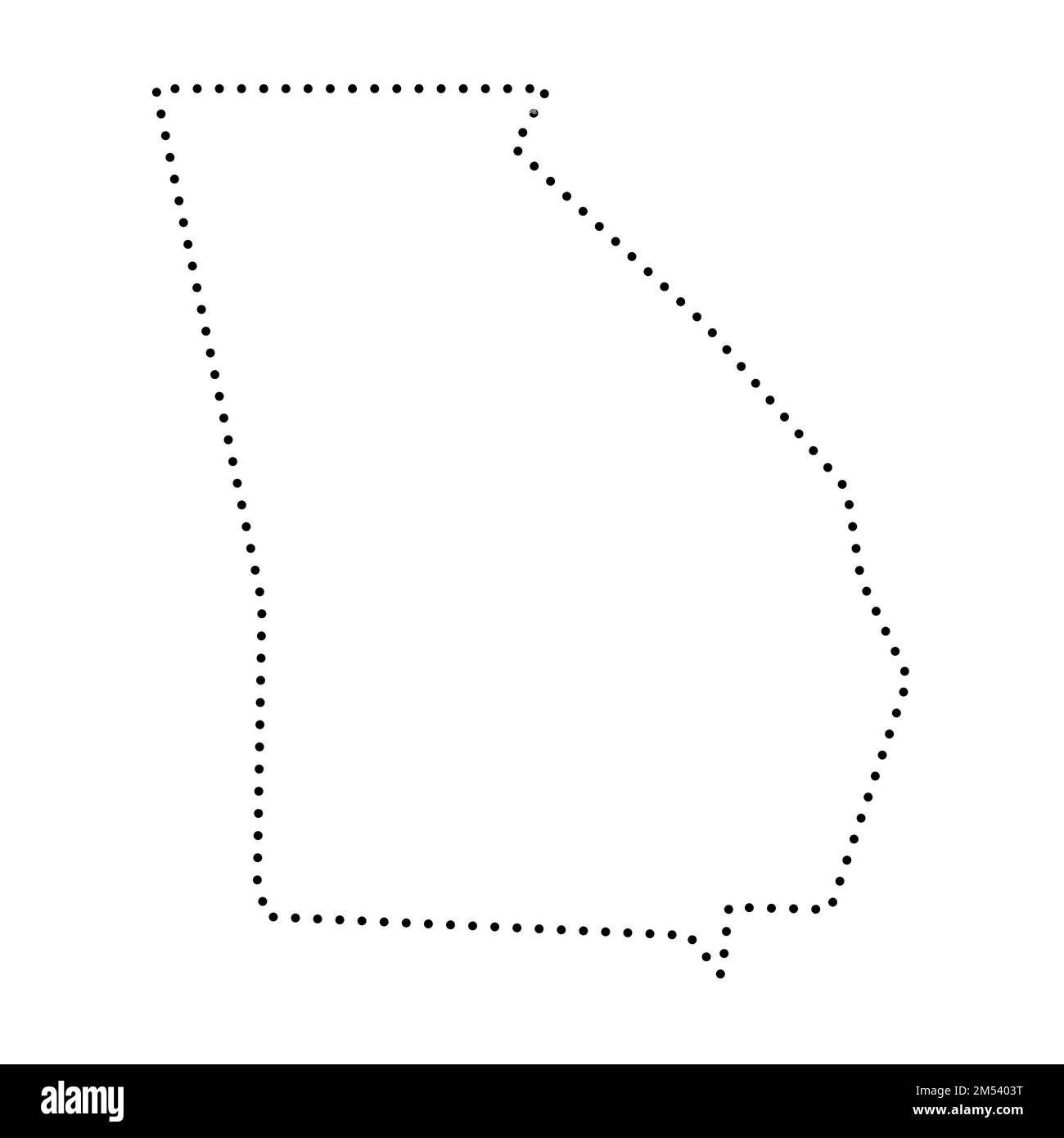 Georgia State of United States of America, USA. Vereinfachte dicke schwarze Umrisskarte. Einfache flache Vektordarstellung Stock Vektor