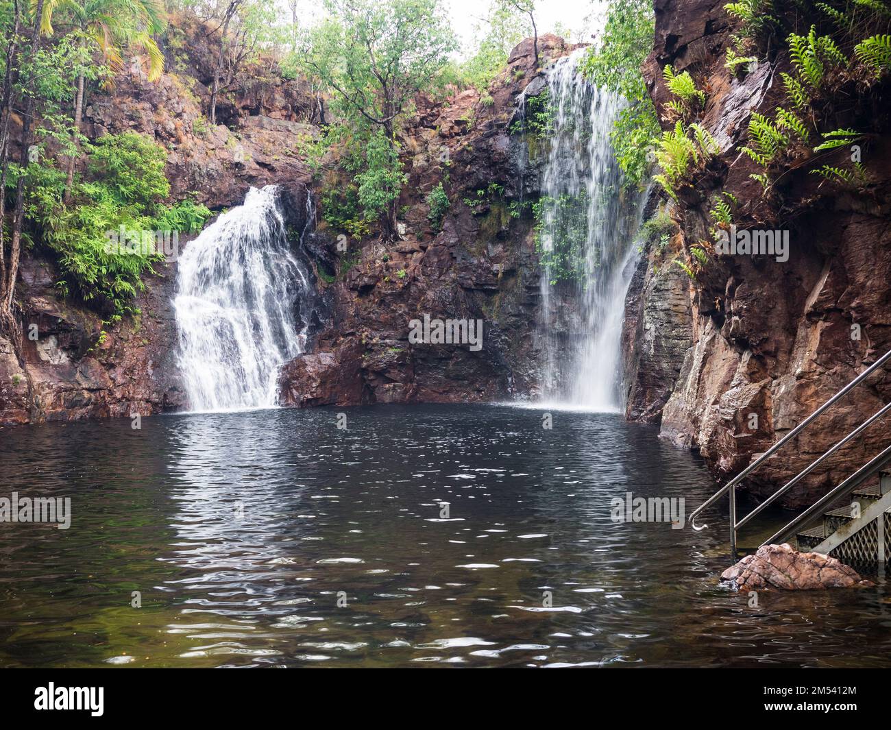 Tauchbecken am Fuße der Florence Falls (Karrimurra), Litchfield National Park, Northern Territory, Australien Stockfoto