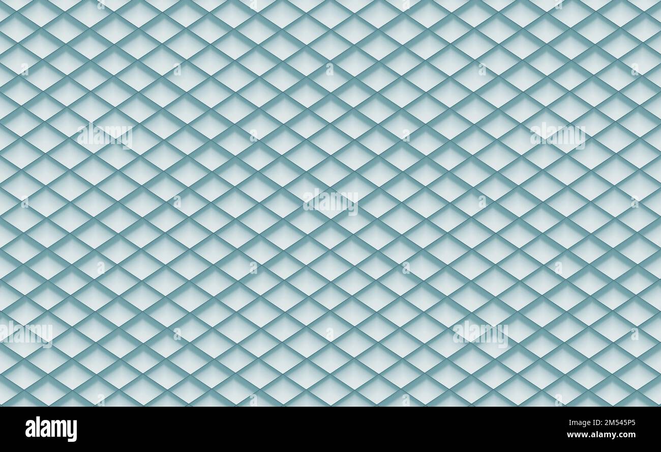 Geometrisches Motiv in Aquamarin-Farben mit Rhombus-Netz. Kann als abstrakter Hintergrund oder Textur verwendet werden. Stockfoto