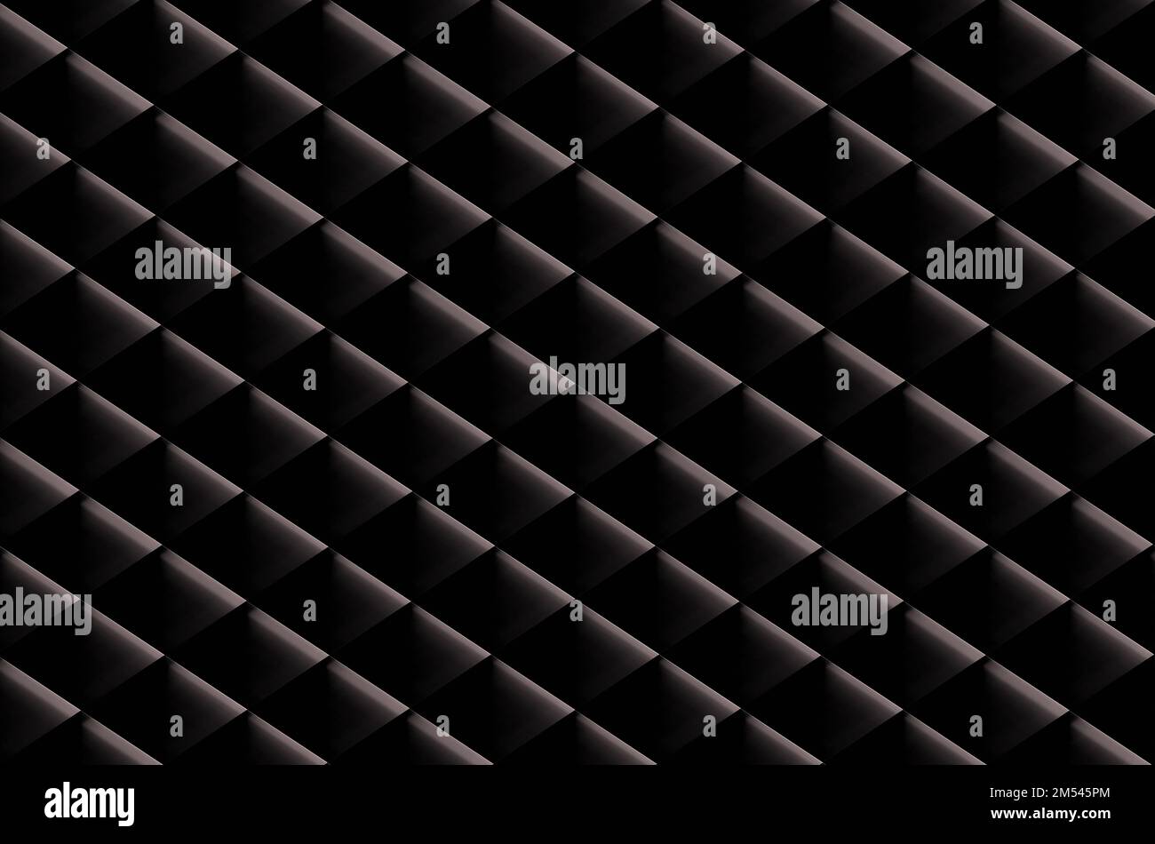 Geometrisches Motiv in schwarzer Farbe mit Rhombus-Netz. Kann als abstrakter dunkler Hintergrund oder als Textur verwendet werden. Stockfoto