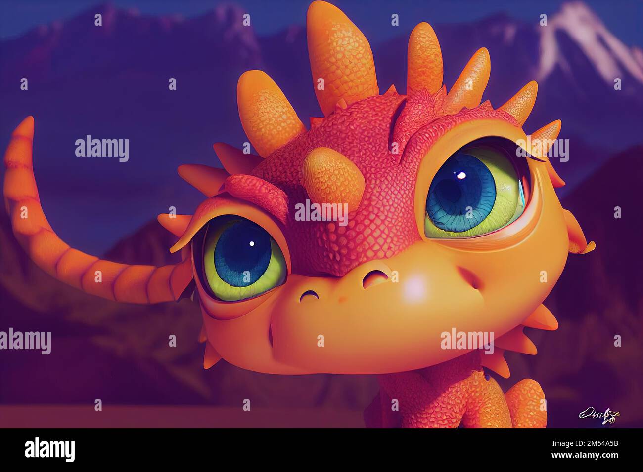 Ein mythischer Drache, der im Stil von 3D in verschiedenen Farben erzeugt wurde. Generatives AI