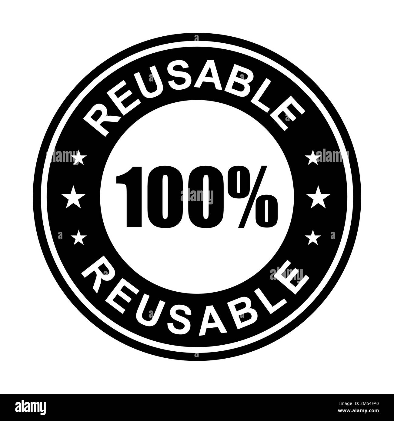Zu 100 % recycelter wiederverwendbarer Vektor für Produktsymbole für Grafikdesign, Logo, Website, soziale Medien, mobile App, Darstellung der Benutzeroberfläche Stock Vektor