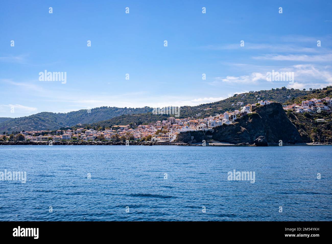 Die Stadt Skopelos auf der Insel Skopelos, Griechenland Stockfoto