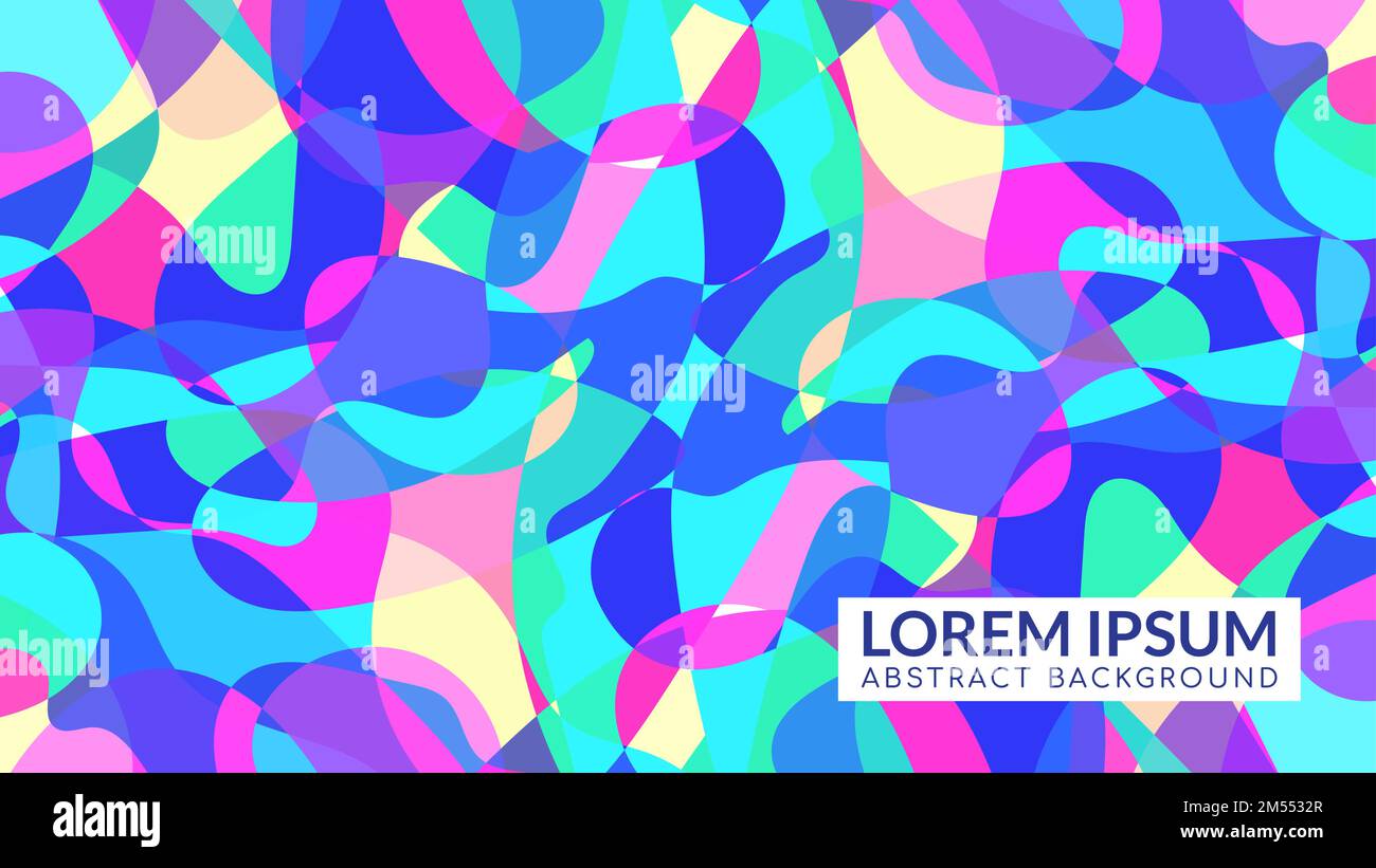 Überlappende mehrfarbige wellenförmige geomektrische Form. Abstrakte Vorlage für Hintergrunddesign Stock Vektor