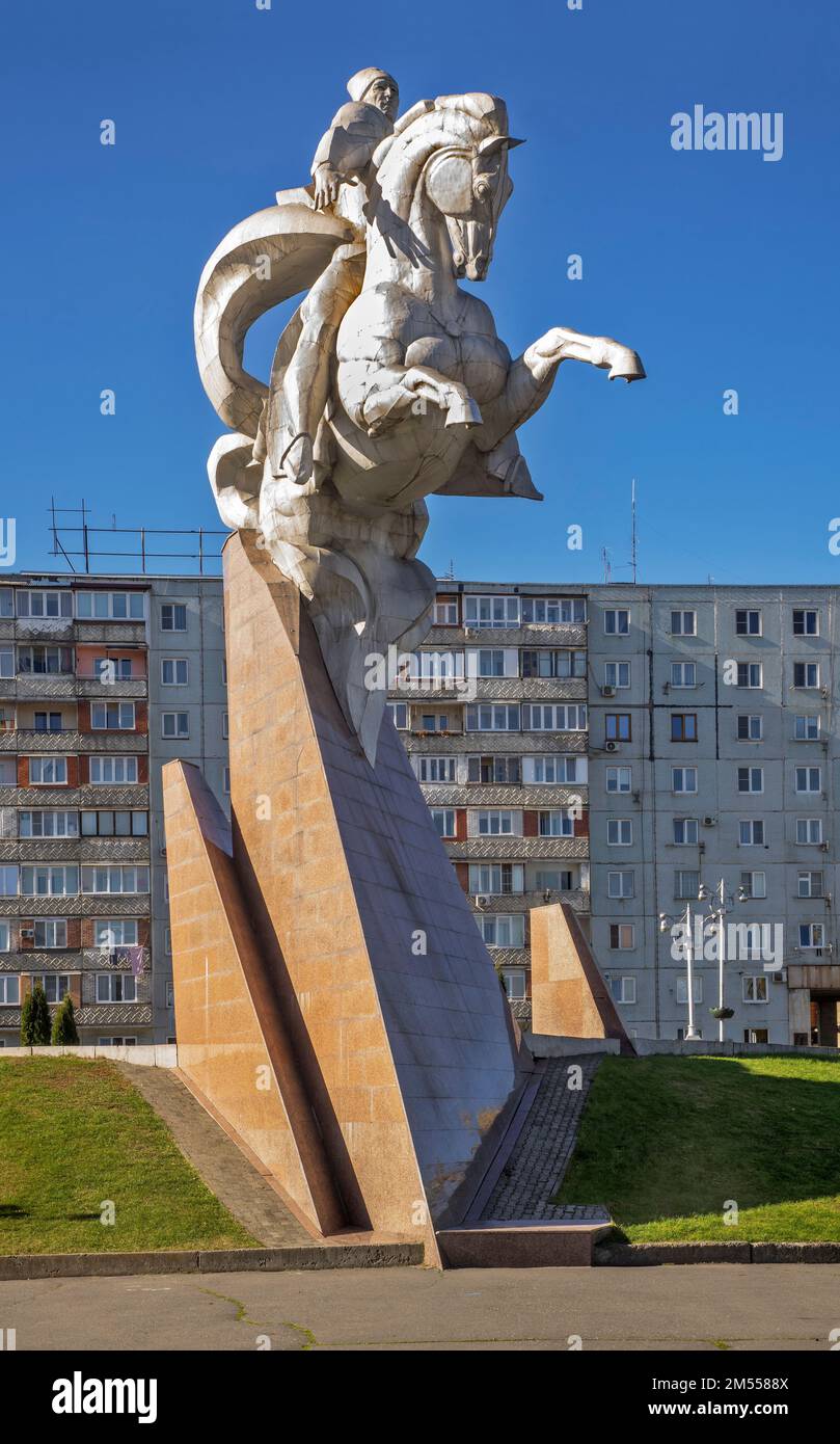 Denkmal für Issa Pliyev am General Pliev Platz in Wladikavkaz. Republik Nordossetien–Alania. Russland Stockfoto