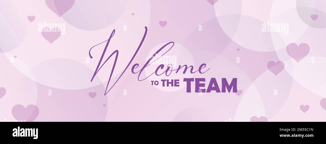 Willkommen im Team mit dekorativem Hintergrund Stock Vektor