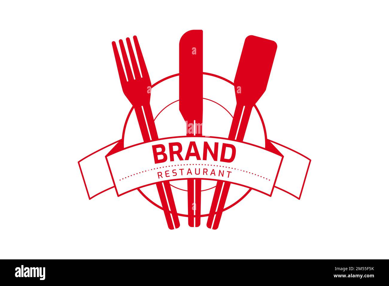 Logo für generisches Restaurant Food, Abzeichen, Etikett. Vorlage für Branding-Design. Vektordarstellung Stock Vektor