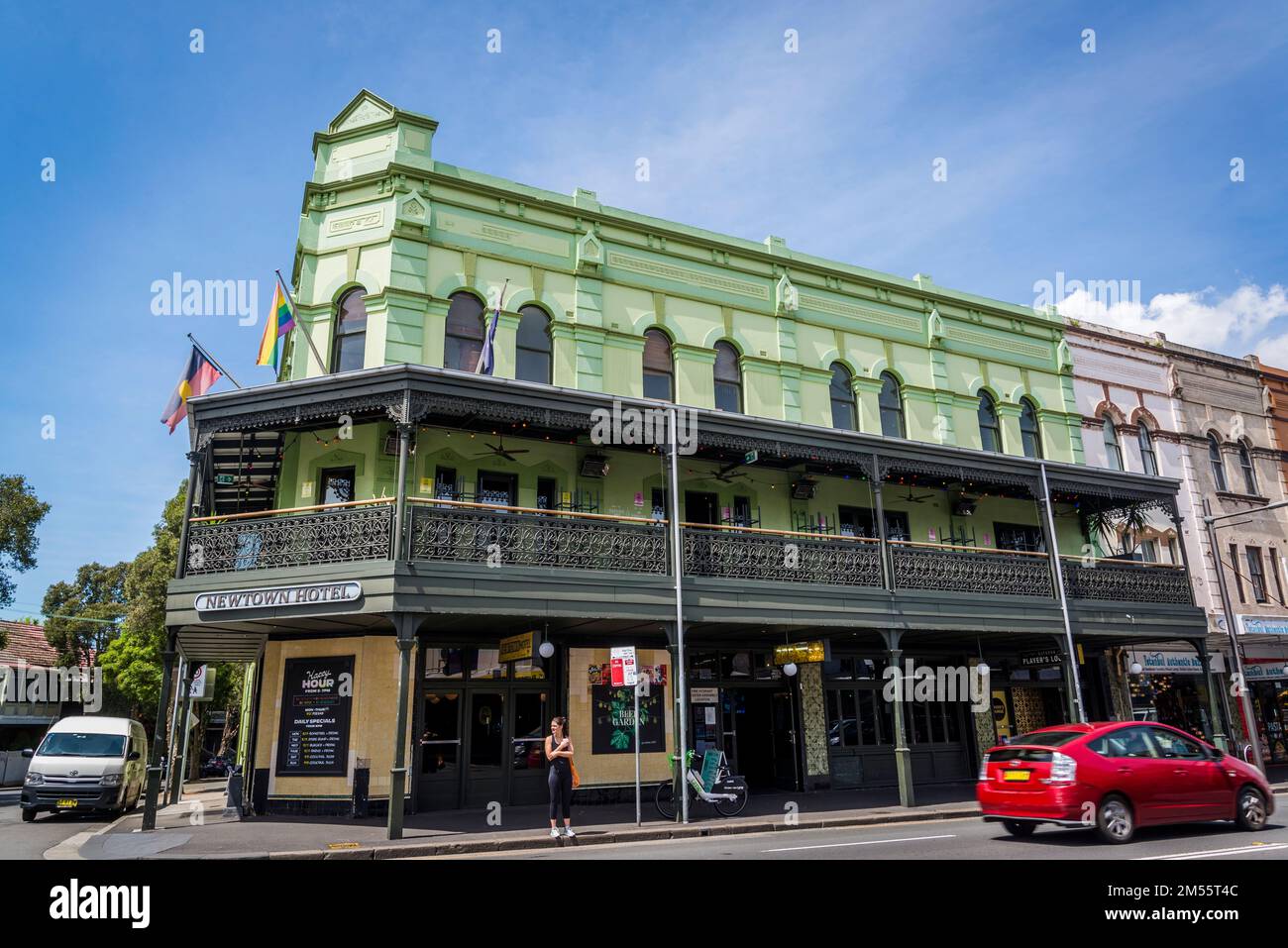 Newtown Hotel, ein ikonischer Pub in Newtown's lebhafter King Street, Newtown, einem beliebten inneren westlichen Vorort, Sydney, NSW, Australien Stockfoto