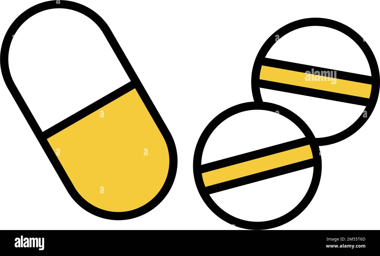 Symbole oraler Medikamente (Kapseln und Tabletten), Bild von AGA Stock Vektor