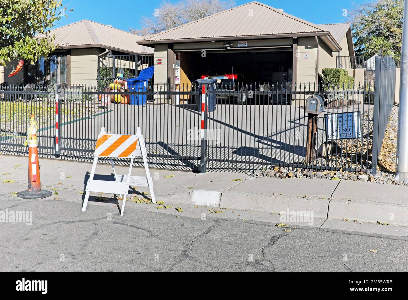 Das Haus von Walter White und seiner Familie aus der Serie „Breaking Bad“ ist eine Touristenattraktion für Filmtouristen in Albuquerque, New Mexico. Stockfoto