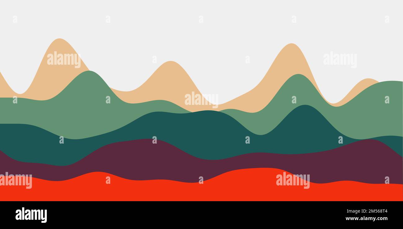 Abstrakter, kontrastreicher, rot-brauner Hintergrund. Farbenfrohe Wellen elegante Vektordarstellung. Stock Vektor