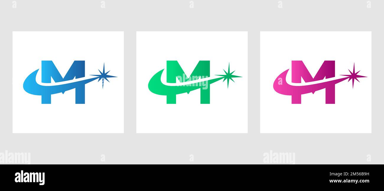 Design-Vektorvorlage für das M-Spark-Logo Stock Vektor