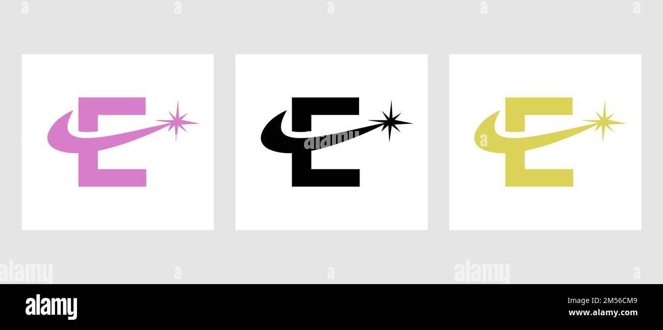 Design-Vektorvorlage für das Spark Logo mit Buchstabe E. Stock Vektor