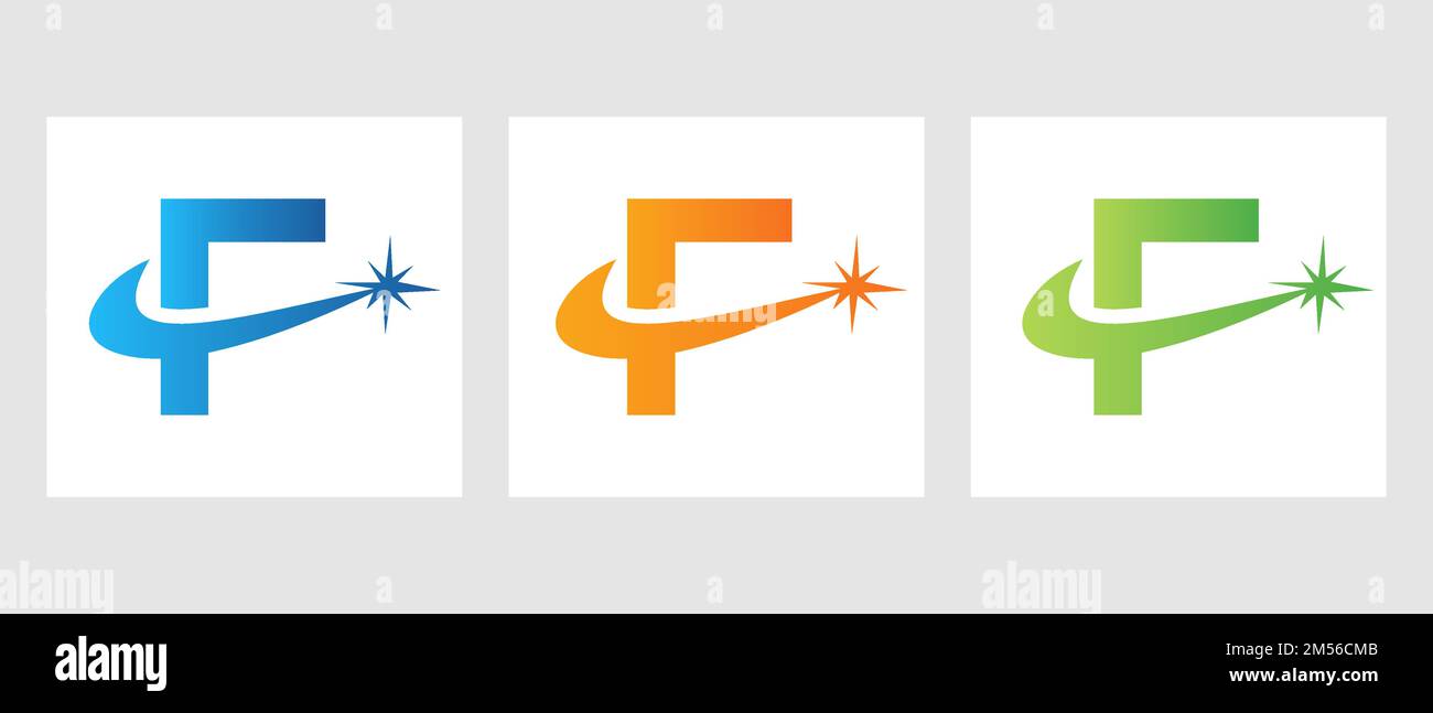Design-Vektorvorlage für Spark Logo mit Buchstabe F. Stock Vektor