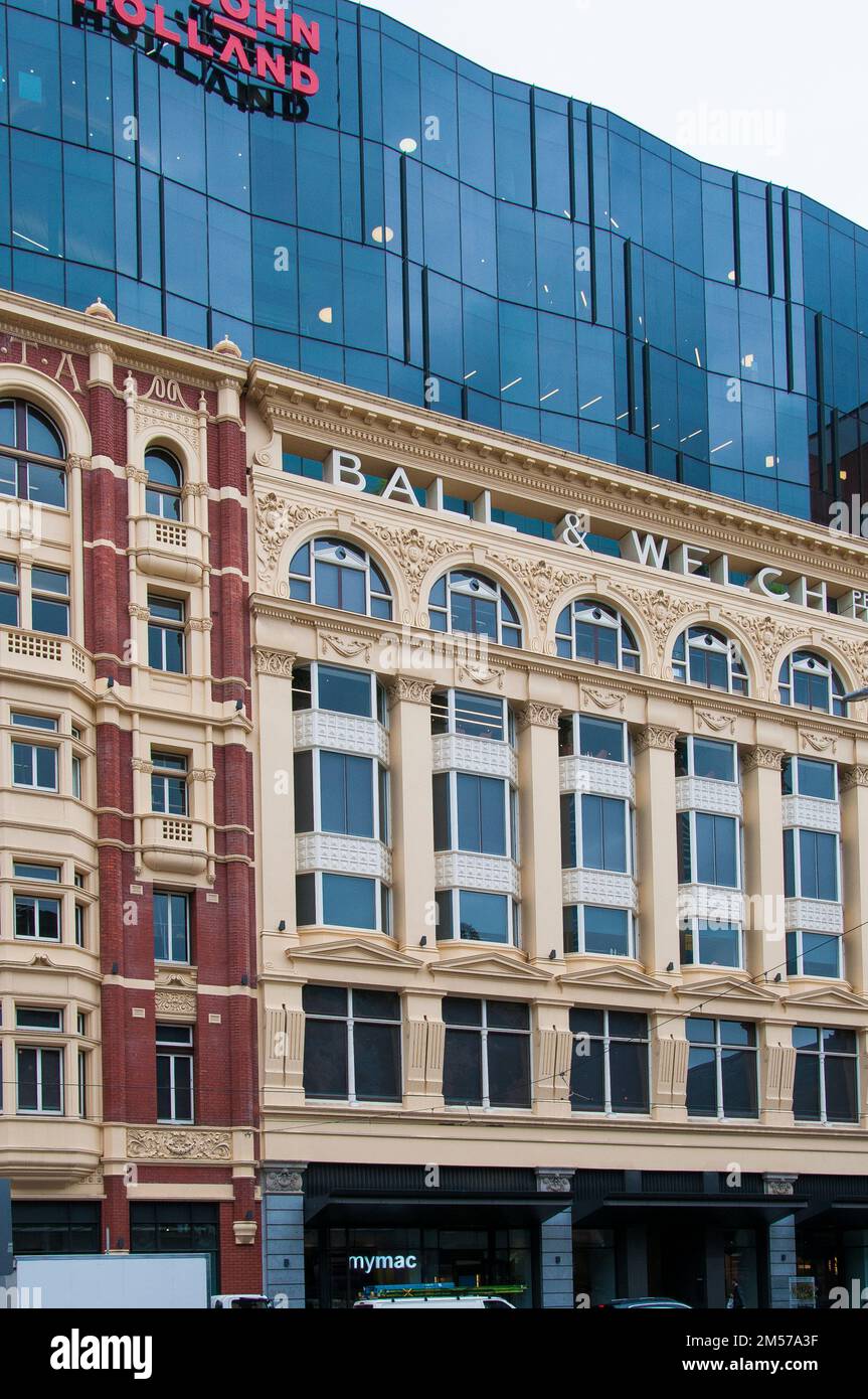 Gebäude des Kaufhauses Ball & Welch, Flinders Street, Melbourne, Victoria, Australien Stockfoto