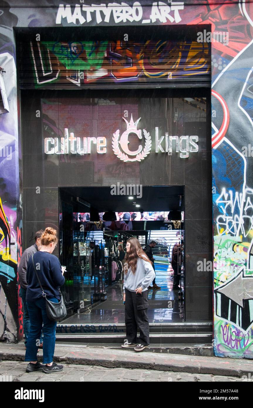 Culture Kings Streetwear Store in Hosier Lane, Melbourne, Victoria, Australien Stockfoto