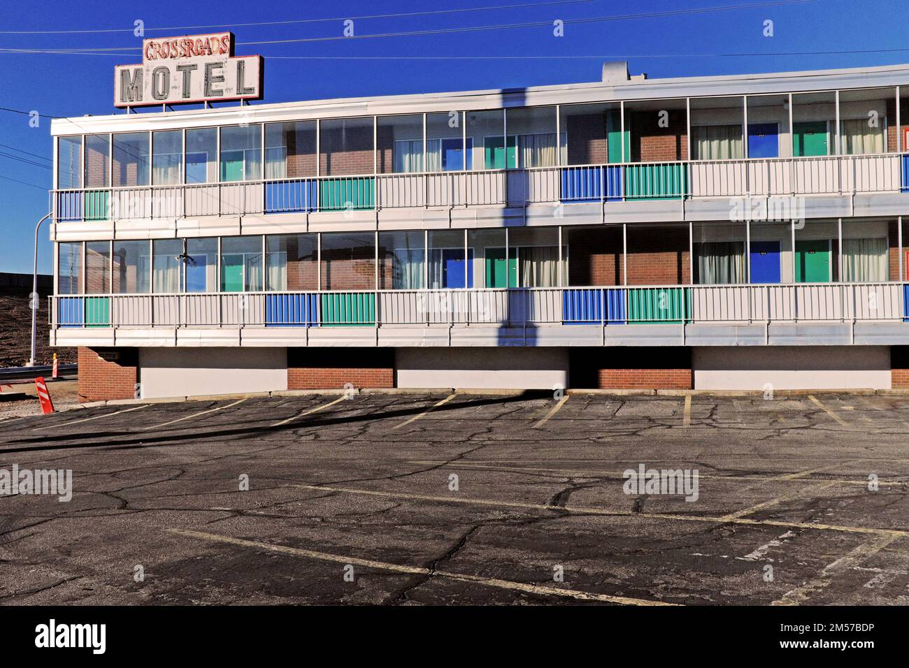 Crossroads Motel in Albuquerque, New Mexico, bekannt als „Kristallpalast“ in der Breaking Bad Serie, wird als Tauchmotel dargestellt. Stockfoto