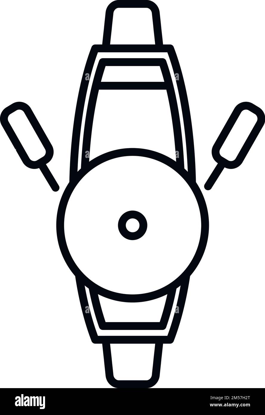 Flussmarkt Symbolkontur Vektor. Thailändisches Boot. Lokaler Kanal Stock Vektor