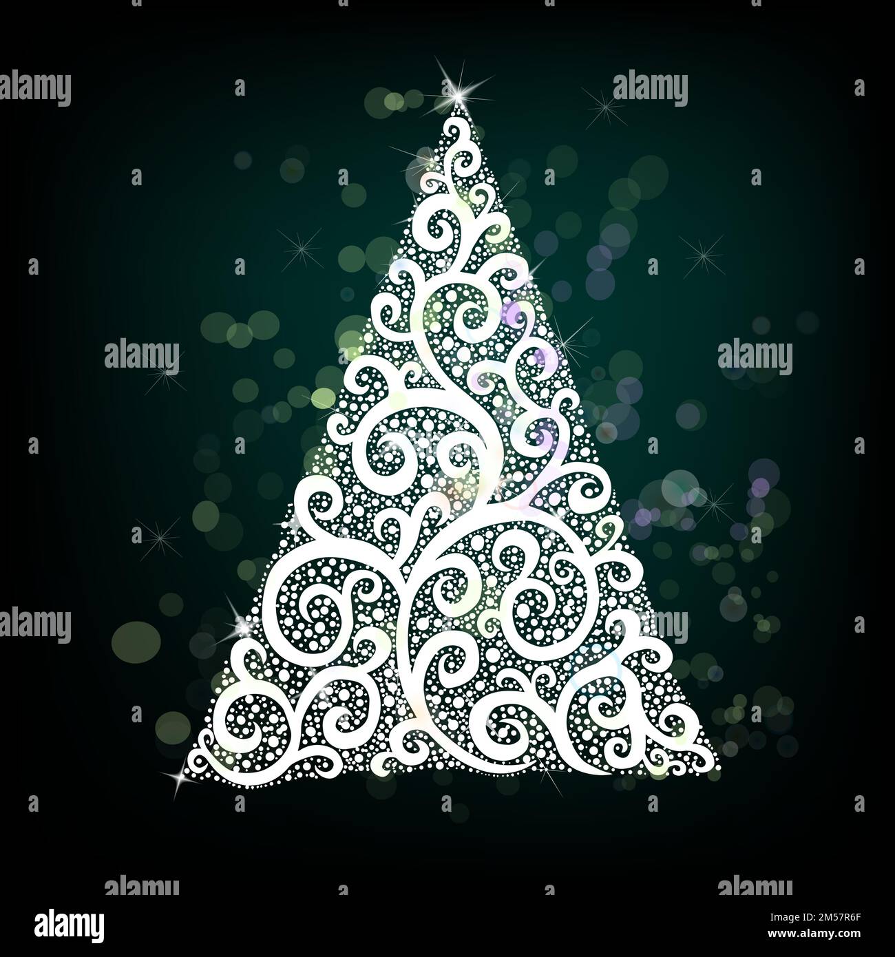 Weihnachtskarte. Weihnachtsbaum. Vektor-Illustration Stock Vektor