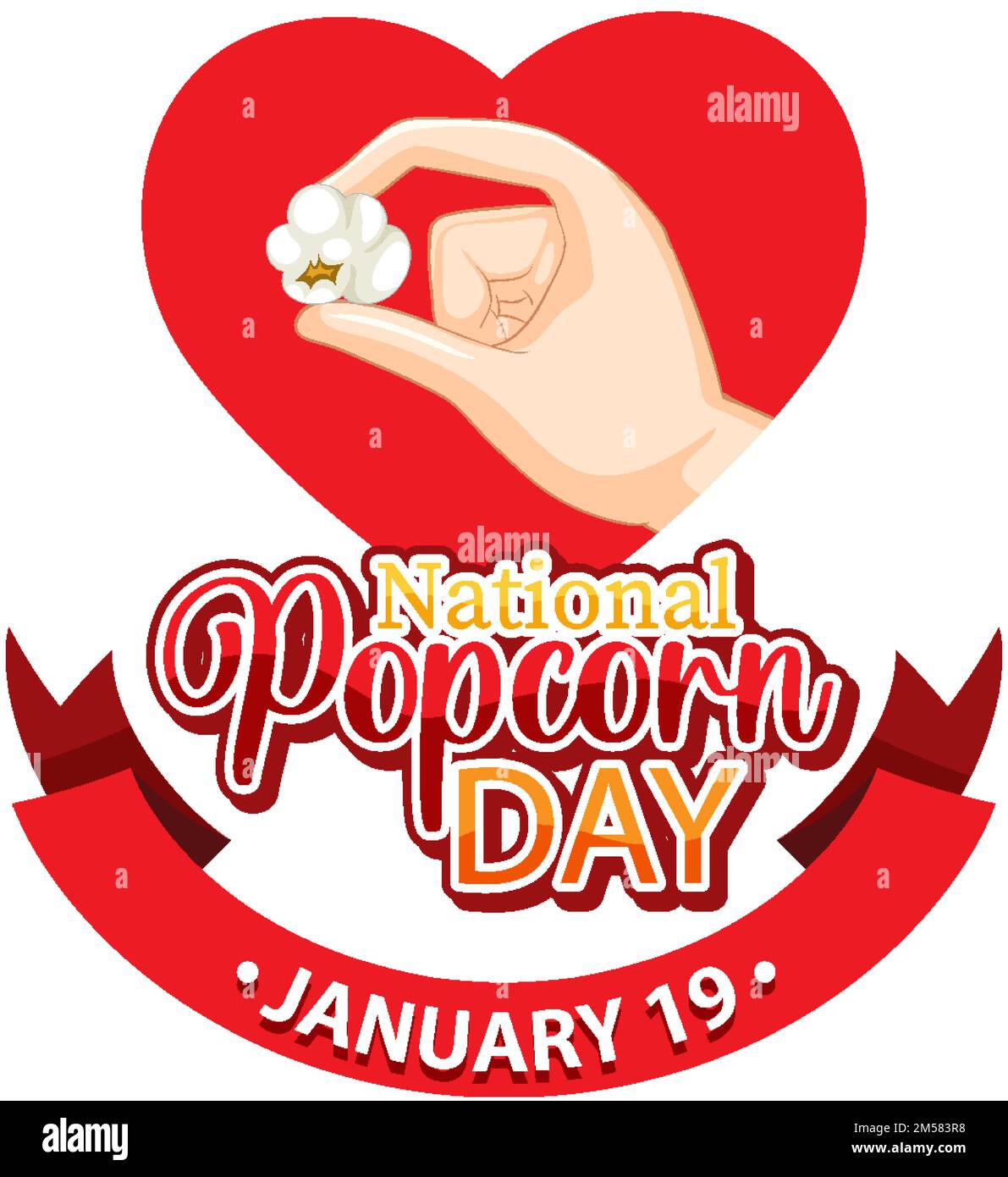 National Popcorn Day Banner Design Illustration Stock Vektor
